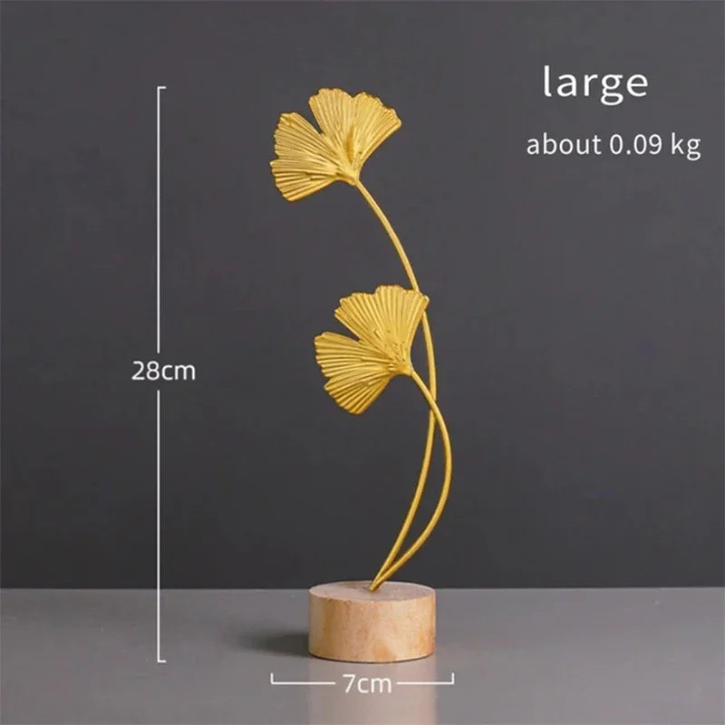 Gold Ginkgo Leaf Sculpture